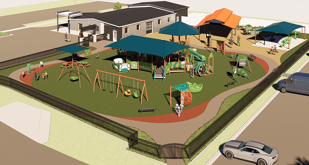 Opportunities, Inc. Barbara LeDuc Learning Center & Inclusive Park rendering